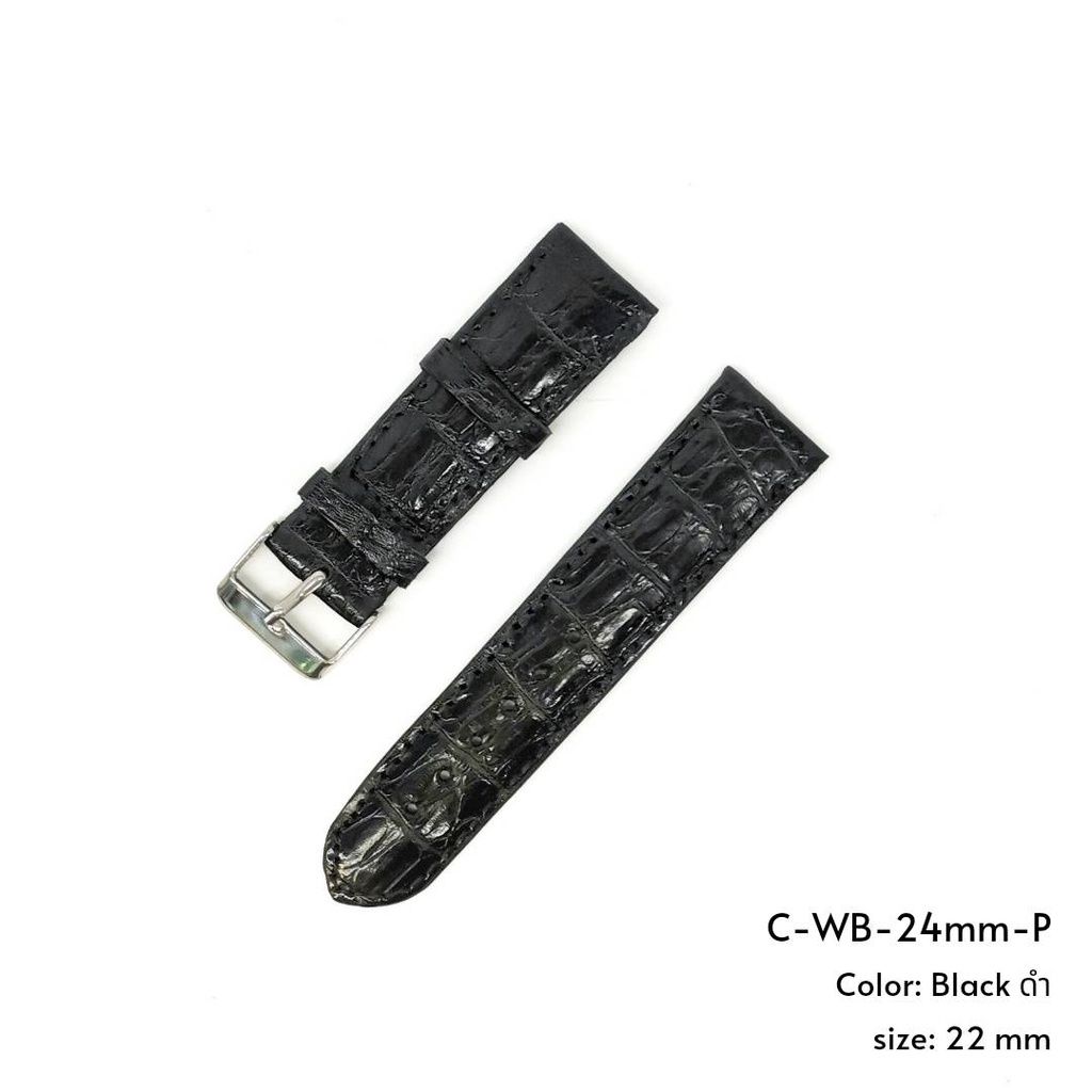 Prang Crocodile Leather Watch Strap 24mm. สายนาฬิกาหนังจระเข้แท้ 100% ขนาด 24 มม. C-WS-24mm-P