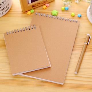 Coil Sketchbook for art student Blank page 60 sheets Khaki Kraft paper softcover A5&amp;A6 size Notebook Art School supplies Stationary