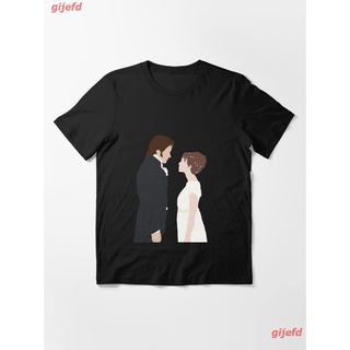 Tshirtคอลูกเรือcrew neck2022 Pride And Prejudice Illustration Essential T-Shirt เสื้อยืด ดพิมพ์ลาย ดผ้าเด้ง คอกลม cotton