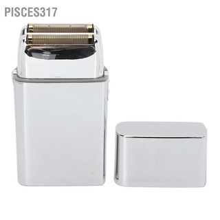 Pisces317 ปัตตาเลี่ยนตัดผมไฟฟ้า แบบตาข่ายคู่ ชาร์จ Usb สําหรับผู้ชาย