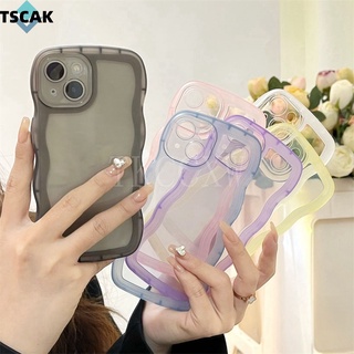 ใหม่ เคสโทรศัพท์มือถือแบบนิ่ม Tpu โปร่งแสง กันกระแทก กันรอยกล้อง ลายคลื่น สีแคนดี้ สําหรับ OPPO R15 R17 Reno 3 Pro 4 Pro 5 Pro