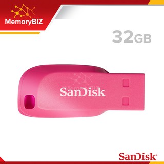 SanDisk CRUZER BLADE 32GB FLASH DRIVE (SDCZ50C_032G_B35PE) PINK แฟลชไดร์ฟ แซนดิส ใส่ เครื่องเสียง รับประกัน Synnex 5ปี