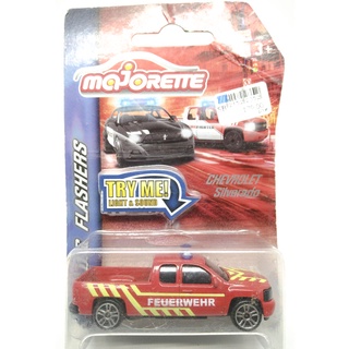 Majorette Chevrolet Silverado - Feuerwehr - Left Wipers - Red Color /Wheels D5S /scale 1/71 (3") Long Package