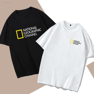 T-shirts♗National Geographic Outdoor Channel Short Sleeve T-shirt Pure Cotton Half Sleeve Men s Student T-shirt Loose Su