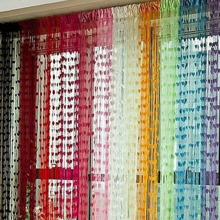 Heart Line Tassel String Door Curtain Window Room Divider Curtain Valance