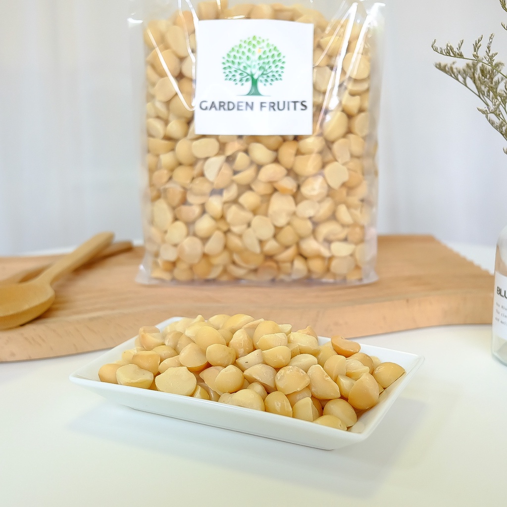 Roasted Macadamia Organic Halves แมคคาเดเมียนัทครึ่งซีกใหญ่ อบธรรมชาติพร้อมทาน ออร์แกนิค ไม่ขัดไม่ฟอกสี อบใหม่ อร่อย!!