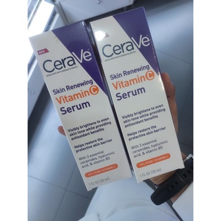 CeraVe Skin Renewing Vitamin C Serum 30ml. เซรั่มผสมวิตามินซี10% ต้านอนุมูลอิสระ และเสริมฤทธิ์กันแดด