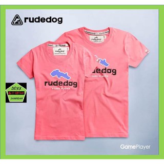 rudedog เสื้อคอกลม ชาย หญิง  รุ่น Game player สีชมพู