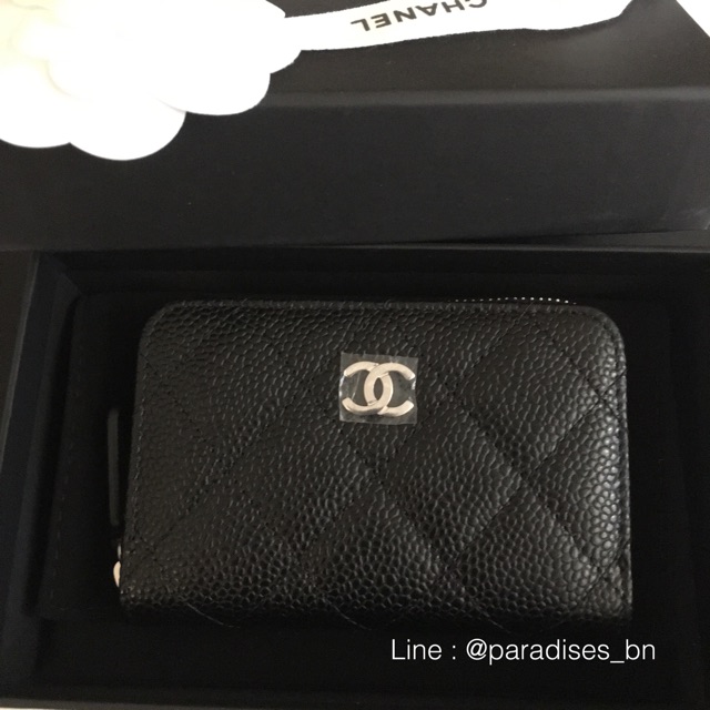New Chanel Zippy Wallet Caviar สีดำ อะไหล่เงิน