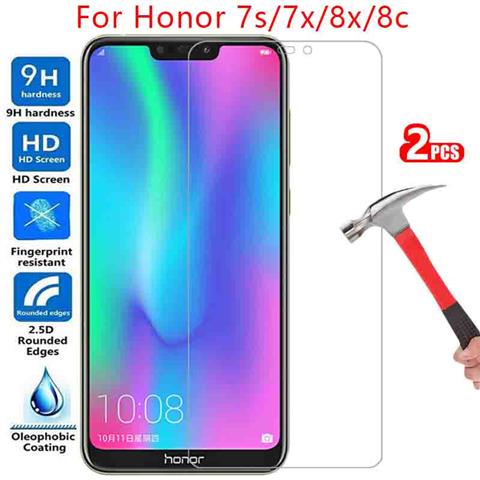 กระจกนิรภัยป้องกันหน้าจอสําหรับ Honor 7s 7x 8x 8c บน Honor7s Honor8x 7 s 8 x c S7 X8 C8 ป้องกัน Coqu