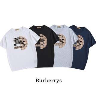 เสื้อยืดวินเทจ - Burberry แฟชั่นพิมพ์ผ้าฝ้าย unisex เสื้อยืดแขนสั้น