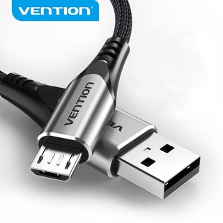 Vention สายชาร์จ Micro USB 2A สายชาร์จและซิงค์ข้อมูล แบบไนลอนถัก สำหรับสายโทรศัพท์มือถือ