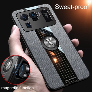 เคสผ้าทอ แฟชั่น Xiaomi Mi 11 Ultra Soft TPU Cover Xiomi Mi11 Ultra Magnetic Car Finger Holder Case