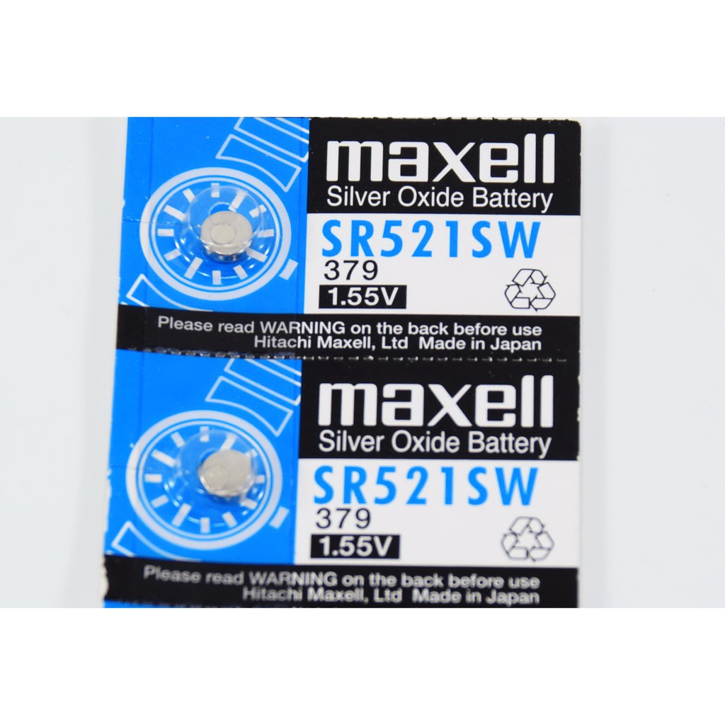 (ราคาต่อ 1 ก้อน) ถ่านนาฬิกา Maxell SR521SW Made in Japan 1.55V ของแท้ 100% ถ่านกระดุม