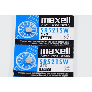 ถ่านนาฬิกา Maxell SR521SW Made in Japan 1.55V ของแท้ 100% ถ่านกระดุม