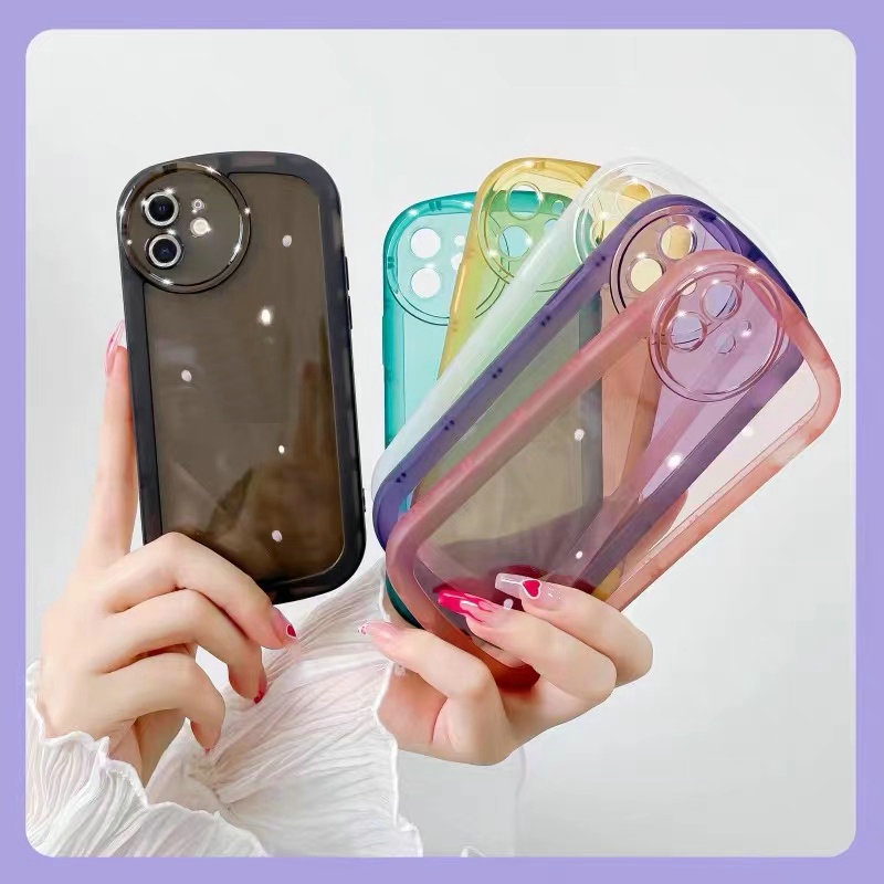 Casing Oppo เคสreno10 Reno 10 8T 8 Pro 7 4Z 4F 7Z 8Z 6Z 5 6 4G 5G Clear Candy Airbag Round Lens Protection Silicon Soft Phone Case NKS 01