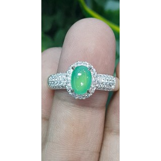 แหวน หยก (jadeite) 1.28 กะรัต (Cts.) ดิบ ไม่ผ่านการปรับปรุง (Type A) พม่า (Myanmar)