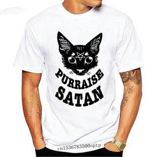 [S-5XL] เสื้อยืด พิมพ์ลาย Purraise Satan เหมาะกับเทศกาลฮาโลวีน แฟชั่นฤดูใบไม้ร่วง สําหรับผู้ชาย 778830