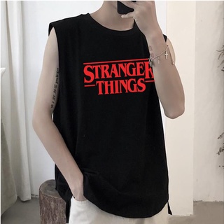 เสื้อยืดแขนกุด พิมพ์ลายการ์ตูน Stranger Things 4 สไตล์ฮาราจูกุ สีดํา และสีขาว สําหรับผู้หญิง และผู้ชาย 2022