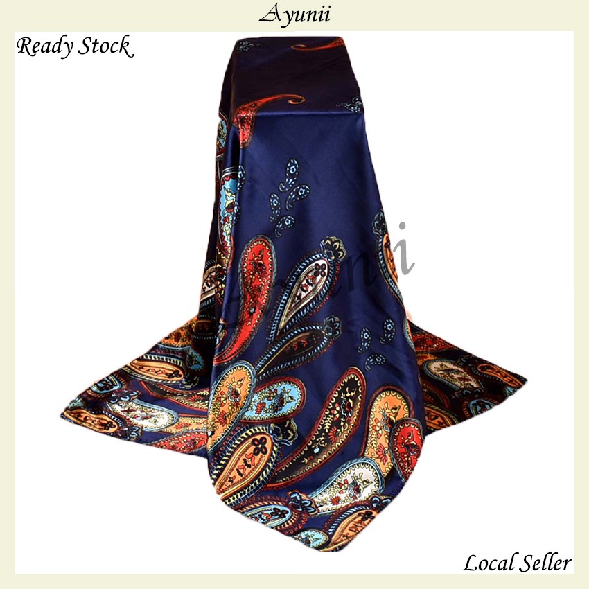 Ayunii Tudung Hijab Bawal Satin Scarf 90cm x 90cm (P190, P191)