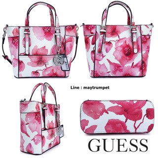 GUESS MINI PRINTED FLOWERS CROSS BODY BAG Rose