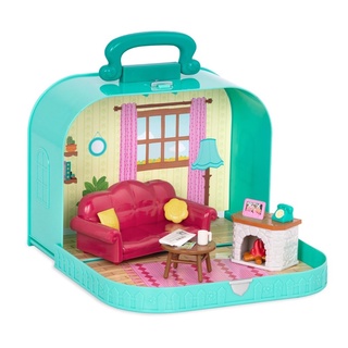 LIL WOODZEEZ LIVING ROOM PLAYSET IN CARRY CASE - เซ็ตห้องนั่งเล่นสำหรับตุ๊กตา ในกล่องพลาสติก