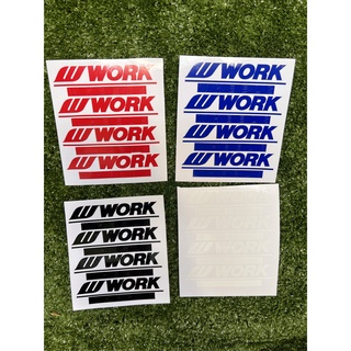 สติ๊กเกอร์ Wwork ใช้สำหรับติดล้อ มี4สีให้เลือก ไม่สะท้อนแสง