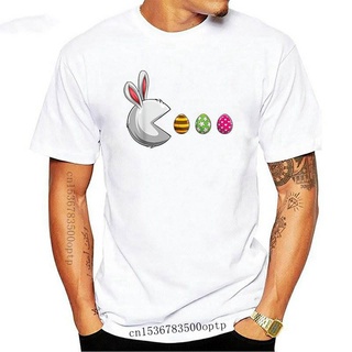 T-shirt  เสื้อยืดแขนสั้น ผ้าฝ้าย 100% พิมพ์ลาย Happy Easter Day Bunny Egg แนวสตรีท แฟชั่นฤดูร้อน สําหรับผู้ชายS-5XL