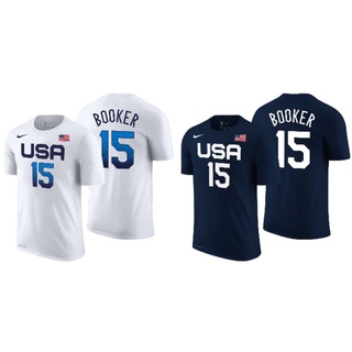 เสื้อยืดพิมพ์ลายแฟชั่นเสื้อยืด ลายทีมบาสเก็ตบอล Nba Gametime USA Tokyo Olympics 15 Devin Booker 2022