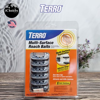 ผลิตภัณฑ์กำจัดแมลงสาบ TERRO® T500 Multi Surface Roach Baits 6 Bait Stations + Adhesive Strips