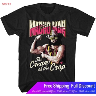 ผ้าฝ้ายแท้ คอลูกเรือSKTT1 เสื้อยืดลำลอง American Classics Macho Man Cream Of The Crop Black Adult T-Shirt Tee Popular T-