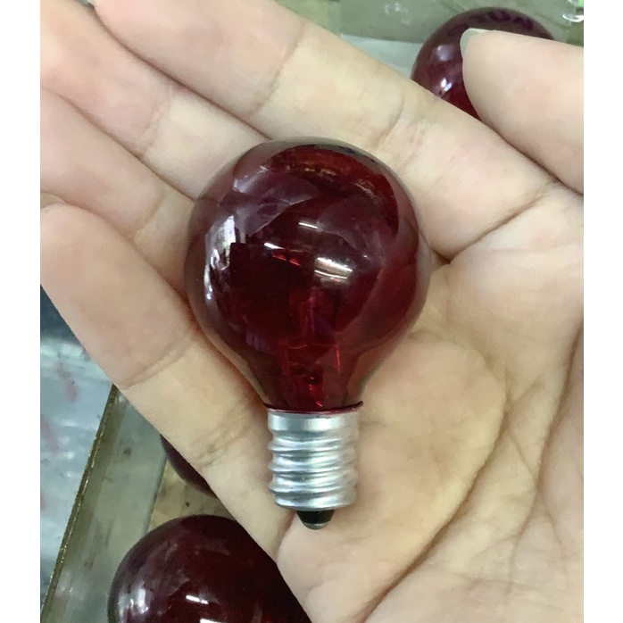 หลอดไฟเกลียว e12 สีแดง