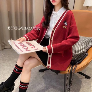 🎉🎉เสื้อคลุมไหมพรมผ้านุ่มนิ่มรุ่นคลุมกระดุมเหลี่ยมมิกกี้สวยน่ารักงุ้งงิ้ง🎉🎉