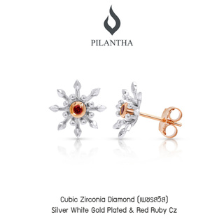 Pilantha Hiranlanna Stud earrings ,ต่างหูแป้น ,ต่างหูเงินแท้ชุบทอง ,ชุบทองคำขาว, ชุบนาค, Pink gold ,Gold