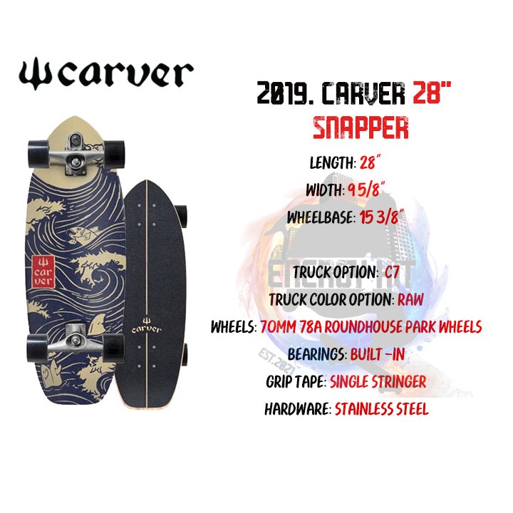 🔥 พร้อมส่ง 🔥 Carver | 🔱 2019 | 28" Snapper Surfskate  🔥 RARE ITEM 🔥