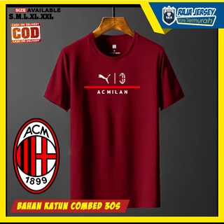 [COD]เสื้อยืด ผ้าฝ้าย พิมพ์ลาย AC MILAN COMBED 30S - 002S-5XL