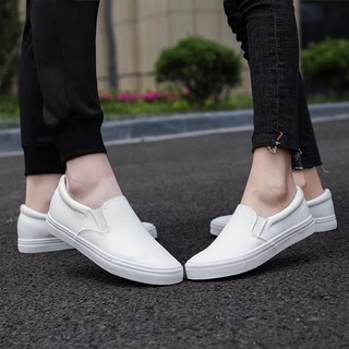 [พร้อมส่ง🇹🇭][s.35-45]Slip on รองเท้าผ้าใบสวมหนังนิ่ม
