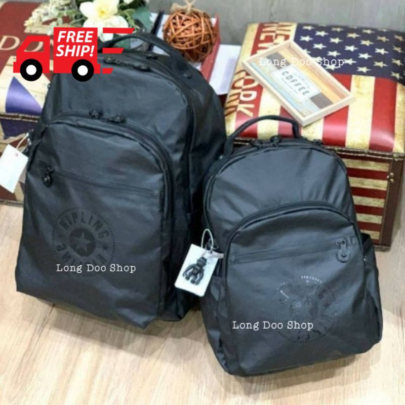 KIPLING SEOUL MINI &amp; LARGE Laptop Backpack แท้💯% Raw Black collection
