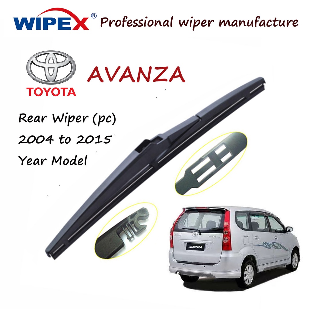 สําหรับ Toyota AVANZA 14A ใบปัดน้ําฝนด้านหลัง 1 ชิ้นสําหรับ 2004 ถึง 2015 ปีรุ่น AVANZA รถกลับหน้าต่าง Wipers ใบมีดจาก wipex (พิเศษสําหรับ SEA)