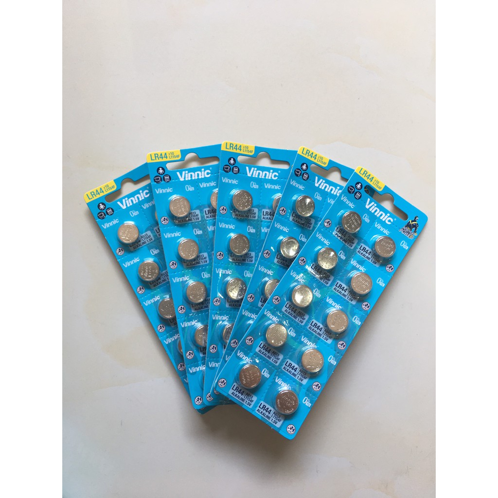 Combo 5 Vinnic LR44 L1154F AG13 G13 L1154 A76 1154 ชุดแบตเตอรี่