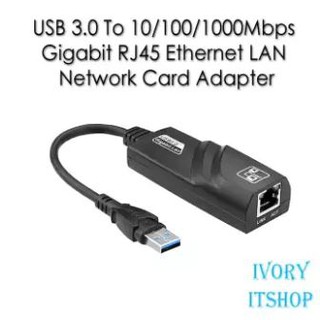 USB 3.0 To 10/100/1000Mbps Gigabit RJ45 Ethernet LAN Network Card Adapter/ivoryitshop