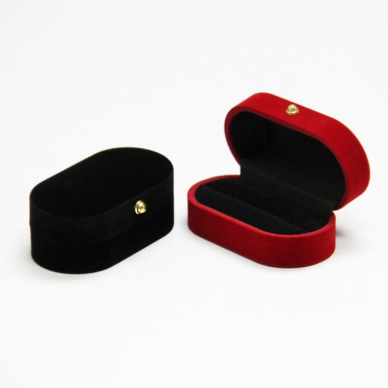 Portable Double Rings Box Display Jewelry Holder Wedding Engagement Ring for Cas