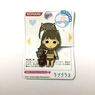 Badge Pin Love Plus เข็มกลัด ตัวละครจากวิดีโอเกม LovePlus แต่งกายในชุดประจำถิ่น   แบรนด์ Konami ขนาด 4 ซม.