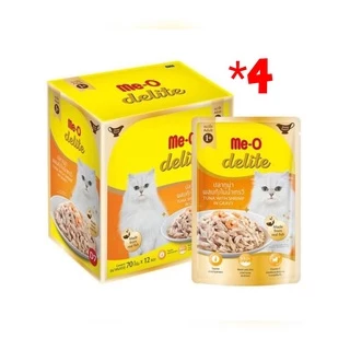 ( ยกลัง) Me-O delite มีโอ ดีไลท์ อาหารเปียกแมว ชนิดซอง 70g มี 48ซอง ยกลัง