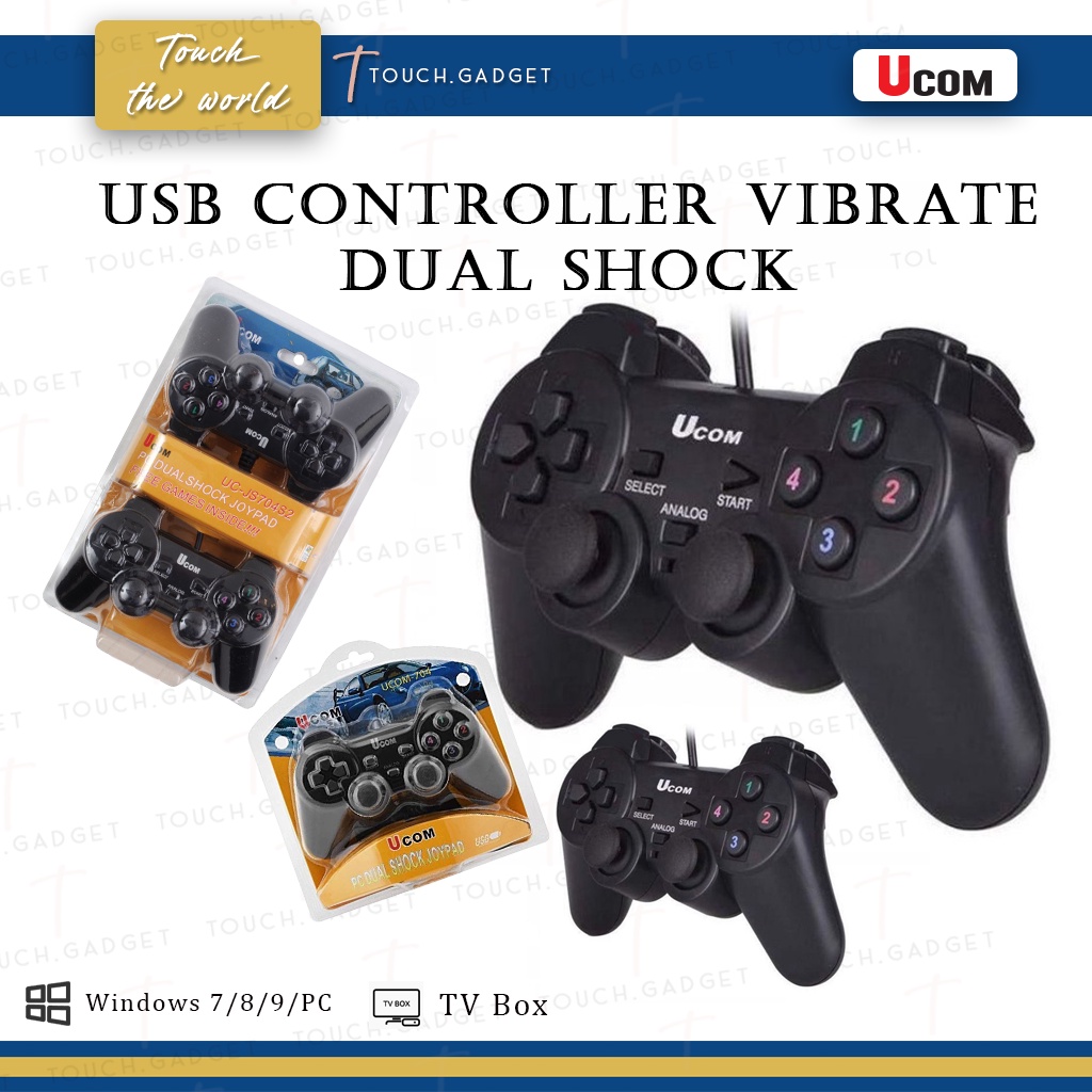 จอยสติ๊กควบคุม PC VIBRATE Double Shock PC USB ตัวควบคุมเดี่ยว