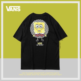 Vans Vance ใหม่ เสื้อยืดแขนสั้น ผ้าฝ้าย พิมพ์ลาย สไตล์เกาหลี แฟชั่นฤดูร้อน สําหรับผู้ชาย และผู้หญิงS-5XL