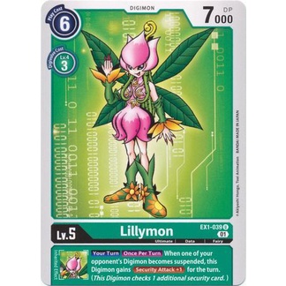 การ์ด Digimon - TCG - Lillymon / EX1-039