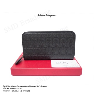 Salvatore Ferragamo กระเป๋าสตางค์ใบยาว รุ่น Wallet Salvatore Ferragamo Gancio Monogram Mens Organizer Code: 66A649 0725