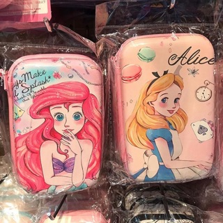 กล่องอเนกประประสงค์ใส่สายชาร์จ/ใส่หูฟัง ลายเจ้าหญิงariel&amp;alice กล่องใส่หูฟังใส่สายชาร์จแบตแอเรียล&amp;อลิซ กระเป๋าใส่หูฟัง