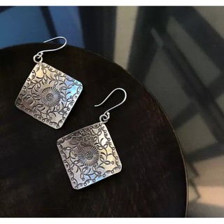 ต่างหูเงินแท้ silver99.9% ต่างหูเงินเก๋ ดีไซน์แปลกตา สไตล์โบฮีเมียน เงินแท้เชียงใหม่